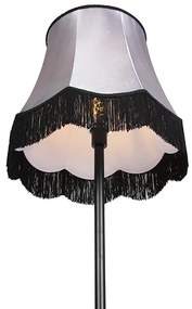 Lampă de podea clasică neagră cu abajur gri Granny B - Simplo