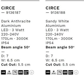 Spot LED incastrat iluminat exterior IP54 CIRCE antracit