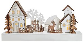 Sat de Crăciun Solight LED, 34 x 17 cm, lemn, 4LED-uri, 2x AA