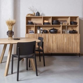 Bibliotecă în culoare naturală cu aspect de lemn de stejar 200x150x44 cm Gravure – WOOOD