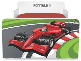 Pat copii Formula 1 2-12 ani cu sertar si saltea inclusa