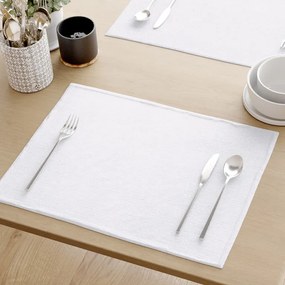 Goldea suport farfurie decorative loneta - alb - 2 buc 30 x 40 cm