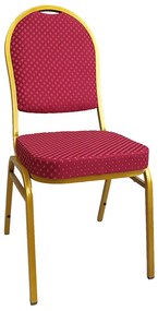 Scaun, stivuibil, ţesătură roşie /vopsea aurie, JEFF 3 NEW