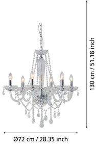 Eglo 39099 - Lustra BASILANO 1 6xE14/40W/230V