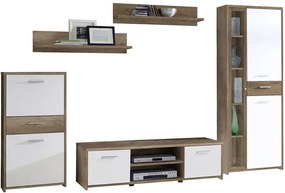 BIBLIOTECA MODE,256.9X52.7X183.1 CM,CULOARE STEJAR ANTIC/ALB,PAL