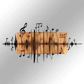 Decorațiune de perete 90x47 cm lemn/metal note