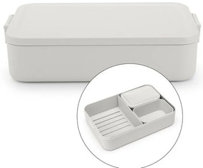 Cutie pentru alimente Brabantia Make&Take 1006292, 2 L, Cu separatoare, Inchidere etansa, Fara BPA, Gri deschis
