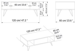 Măsuță de cafea Mistico Black and Walnut
