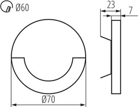Kanlux 27559 - LED Aplică perete scară SOLA LED/0,8W/12V 3000K