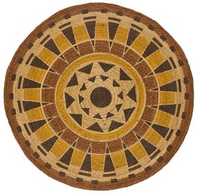 Covor portocaliu țesut manual rotund din iută ø 90 cm Tonga – Universal