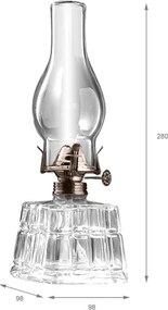 Brilagi - Lampă cu petrol MERLIN transparent/auriu/patină