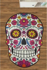 Covoras baie SKULL DJT, 80x100 cm, forma atipica, poliester, multicolo