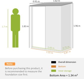 Outsunny Magazie Grădină Mare din Oțel cu Zăvor pentru Grădină, Negru | Aosom Romania