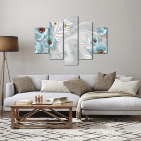 Tablou - 3D Flori albastre (150x105 cm)