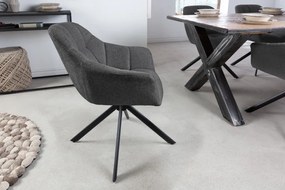 Set 2 scaune pivotante Papillon, tesatura structurala antracit