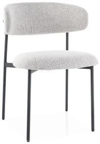 Scaun de dining bej ELTON cu picioare negre