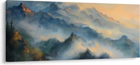 Tablou - Peisaj montan pictat (120x50 cm)