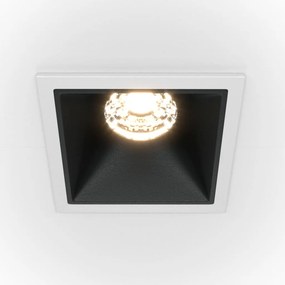 Spot LED incastrabil design tehnic Alpha alb, negru 6,5x6,5cm, 4000K