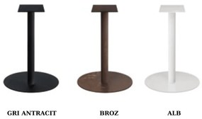 PICIOR MASA METALIC ROTUND- HORECA- - ALB - H 105 CM