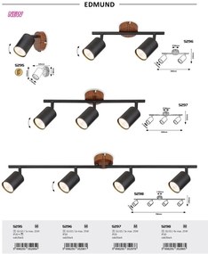 Lustra aplicata 4L design industrial Edmund negru