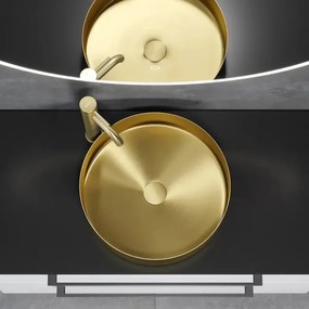 BATH DELUXE 06-040-16-70-00 - Lavoar pentru blat LJORDAL, diametru 40 cm, oțel/alamă