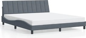 vidaXL Cadru de pat fără saltea, Hanko, gri închis, 180x200 cm, catifea