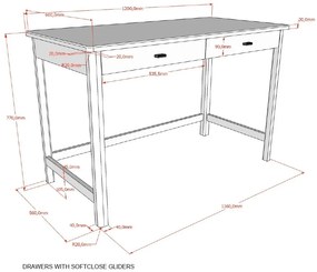 Set Mobilier Camera Copii Forrest Beech, Pat 90x200 cm cu Tăblie Textilă, Noptieră și Birou, din Lemn Masiv de Fag, Alb – Vipack