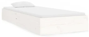 833007 vidaXL Cadru de pat Small Single 2FT6, alb, 75x190 cm, lemn masiv