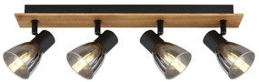 Plafoniera cu 4 spoturi directionabile design modern CLAUDE negru, maro