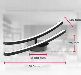 Plafonieră LED 2xLED/6W/230V 3000K neagră