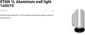 Aplica perete ambientala design modern STAN aluminiu/negru