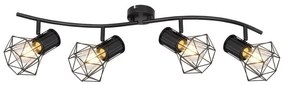Lustra cu 4 spoturi directionabile design industrial PRISKA negru