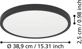 Eglo 901301-LED FUEVA Lampă stradală LED, 17 W, 230 V, 2700/4000/6500 K, Ø 38,9 cm, negru