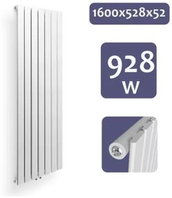 Radiator vertical, conexiune centrală, 1600 x 528 x 52 mm