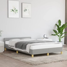 347399 vidaXL Cadru de pat cu tăblie, gri deschis, 120x200 cm, textil