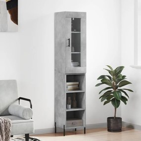 vidaXL Dulap înalt, gri beton, 34,5x34x180 cm, lemn prelucrat