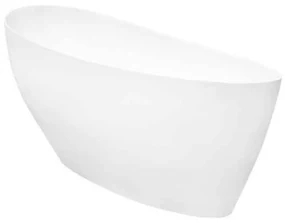 Cada baie freestanding asimetrica, compozit, alba, 165 x 70 cm, Besco Keya Alb