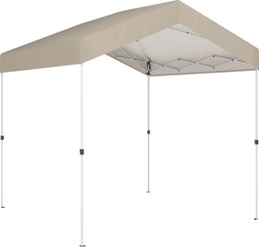 Outsunny Pavilon Pliant 2,4x2,4 m Pop-up UPF50+ Închidere Centrală Înălțime Reglabilă Geantă de Transport Saci Nisip Bej | Aosom Romania