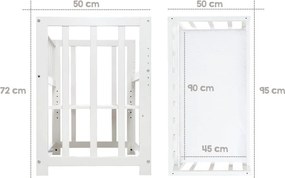 Pătuț leagăn alb cu înălțime reglabilă/atașabil 90x45 cm Woodland Buddies – Roba