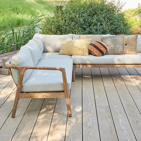 Canapea de grădină maro tapițată (în formă de ”L”) Biam – WOOOD