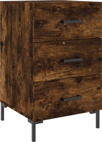 vidaXL Noptieră, stejar fumuriu, 40x40x66 cm, lemn compozit