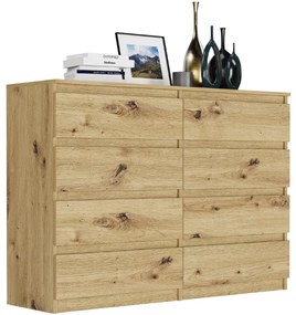 Comodă modernă cu 8 sertare R-140-S8 - diferite variante de culoare artisan