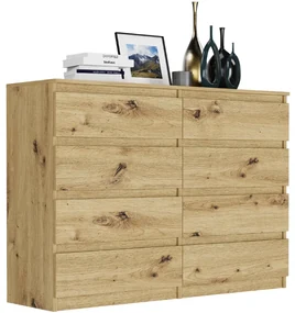 Comodă modernă cu 8 sertare R-140-S8 - diferite variante de culoare artisan