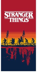 Prosop pentru copii roșu din bumbac 70x140 cm Stranger Things – Jerry Fabrics