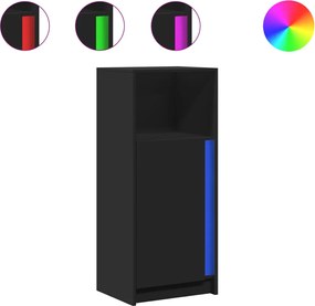 vidaXL Dulap cu LED, negru, 42,5x34x100 cm, lemn prelucrat