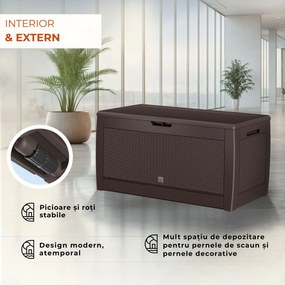 Cutie de depozitare RATO, 310L, 119x48x60cm, maro Prosperplast