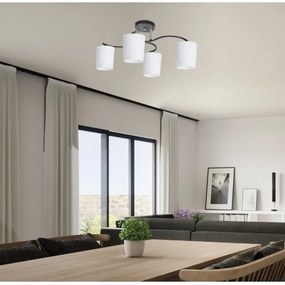 Lustră pe tijă ESNYR 4xE27/40W/230V negru/alb