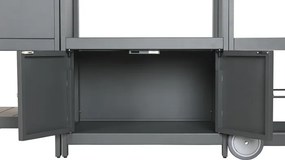 Set bucătărie de exterior din aluminiu și lemn compozit, 236 x 50 x 91 cm, „Isla Outdoor Kitchen Set"