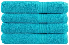 vidaXL Prosoape premium SOLUND 4 buc. turcoaz 100x200 cm 600 gsm