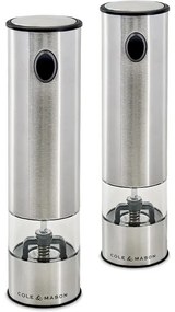 Cole&Mason - Set 2 râșnițe electrice BATTERSEA, 6xAAA, pentru condimente